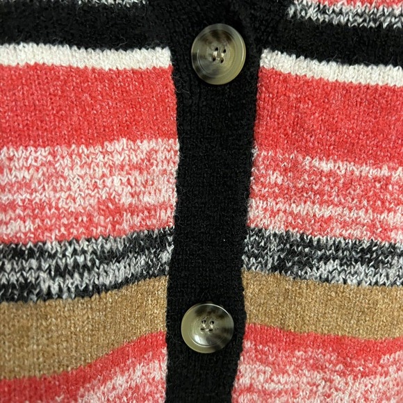 BP Nordstrom NWT Cropped Cardigan Button Down Stripe Red Black Sz 1X V Neck Knit - Picture 5 of 6